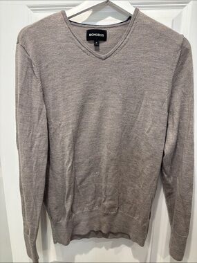 Bonobos Men’s V-Neck Sweater in Taupe Heather